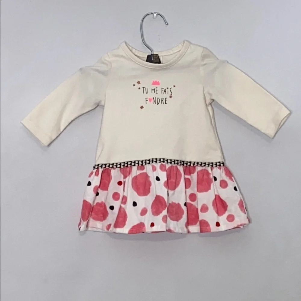 Catimini Long Sleeve Drop Waist Dress - 3 months